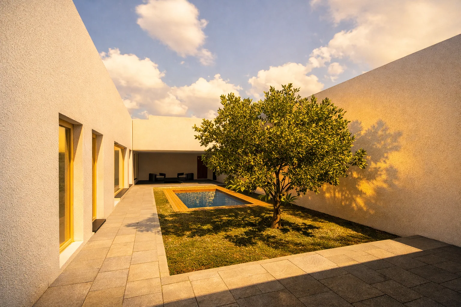 Patio a pleno sol