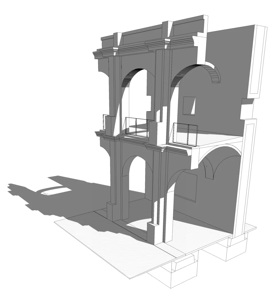 Modelo 3D del fragmento del monasterio